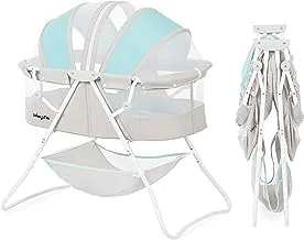 Dream On Me Karley 3 in 1 Portable Baby Bassinets With Mattress and Net - Blue and Grey