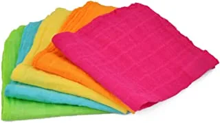 Muslin Face Cloths made from Organic Cotton (5pk)-Pink Set-12