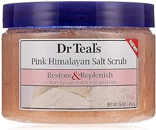 Dr teal's restore and replenish pink himalayan sea salt scrub with pure epsom salt and essential oils 454 g
