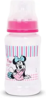 Disney Minnie Mouse Baby 11 oz/320 ml Wide-Neck Feeding Bottle - Fast Flow Baby Bottles with Non-Collapsing Silicone Nipples, EASY TO CLEAN, BPA Free, 0+ Months (Official Disney Product)