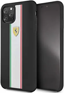 Ferrari silicone case on track & tripes for iphone 11 pro max - black