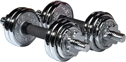 York Fitness Dumbbell Set and Case,Chrome,15kg ,3241