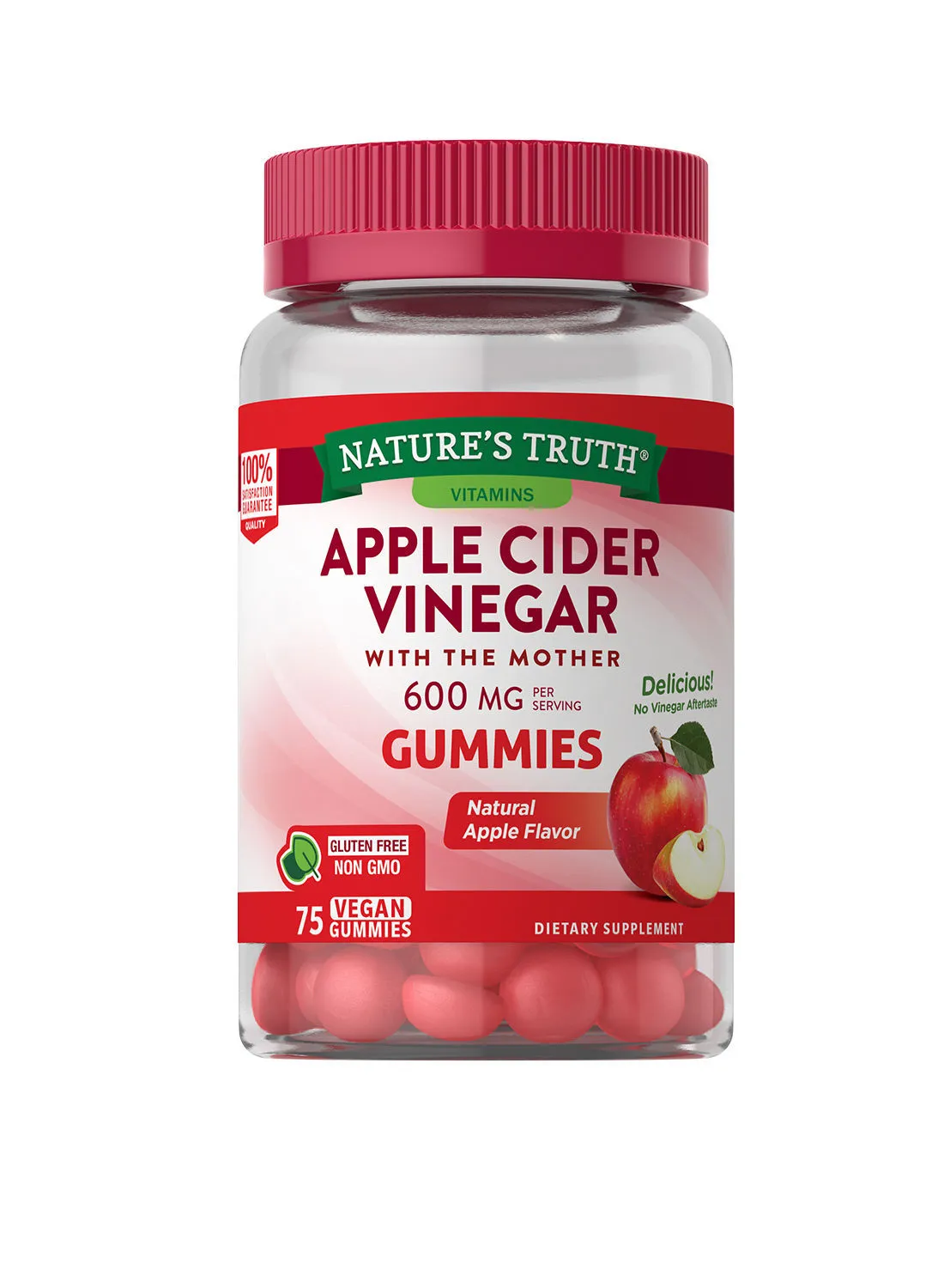 Nature's Truth Apple Cider Vinegar 600 Mg, 75 Vegan Gummies