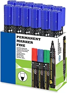 Fis Permanent Broad Markers 12-Pieces, Blue