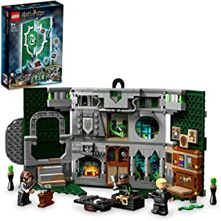 LEGO 76410 Harry Potter Slytherin House Banner Set, Hogwarts Castle Common Room Toy or Wall Art Display, Collectible Travel Toys for Kids, Boys & Girls with Draco Malfoy Minifigure