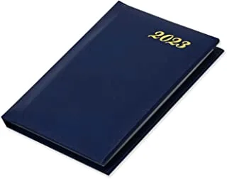 دفتر يوميات للجيب من Fis 2023 ، من الفينيل الإنجليزي ، عرض أسبوع مبطن من الجانب ، أزرق - FSDI12E23BL