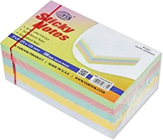 FIS Sticky Note Pad, 3X5 inches, Pack of 5, Ruled 5 Assorted Pastel Color -FSPO3X5RP5C