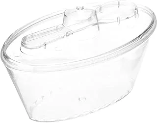 Hotpack Oval Shaped Clear Plastic Bowls with Spoon 12Pieces