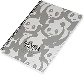 FIS Pack Of 5 Spiral Hard Cover Notebook, 96 Sheets A4 Panda Design 2 -FSNBSHCA496-PAN2