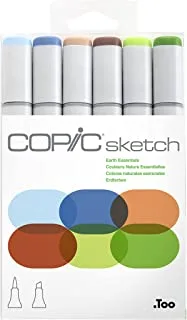 Copic sketch, alcohol-based markers, 6pc set, earth essential
