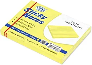 Fis sticky note pad, 3x4 inches, pack of 12, ruled neon yellow -fspo3x4rnyl
