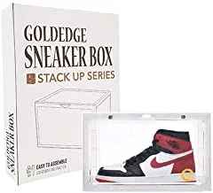 Goldedge Sneaker Box Side Open Shoe Storage Gbox 1, Clear, Large