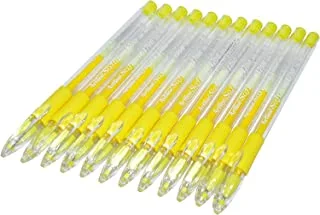 Artline ARBNEGB-1700FYL Softline Gel Pen 12-Pieces, 0.7 mm Tip Size, Fluoro Yellow