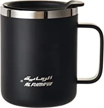 Alrimaya Stainless Steel Mug, 380ml Size, Black