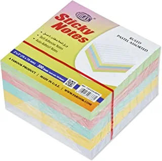 دفتر ملاحظات لاصقة من FIS® ، 3 × 3 بوصات ، عبوة من 5 ، 5 ألوان باستيل متنوعة - FSPO3X3RP5C