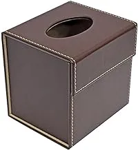 FIS Square Corner Tissue Box, Small, Dark Brown