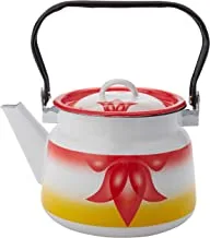 AL RIMAYA Enamel Coated Tea Kettle, 2.5 Liter Capacity, Red/Yellow, One Size