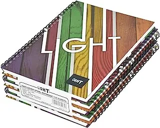 دفتر ملاحظات من FIS LINBSA51603 ذو سطر واحد يحتوي على 100 ورقة ذات غلاف صلب حلزوني 5 قطع ، مقاس A5