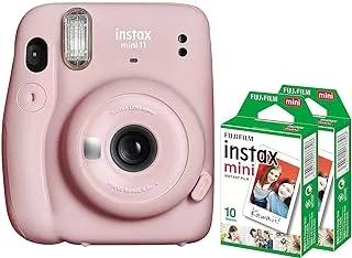 Fujifilm Instax Mini 11 Instant Camera + 2 Pack Films- Blush Pink