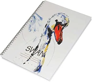 FIS Pack Of 5 Spiral Hard Cover Notebook, 96 Sheets A4 Swan Design 2 -FSNBSHCA496-SWA2