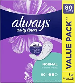 Always Daily Liners Comfort Protect Normal 80 Count
