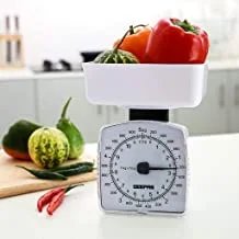 ميزان المطبخ التناظري للمطبخ من جيباس - ميزان طعام المطبخ ومقياس الوزن متعدد الوظائف مع وعاء قابل للإزالة، 11 رطل 5 كجم | 2 سنة الضمان