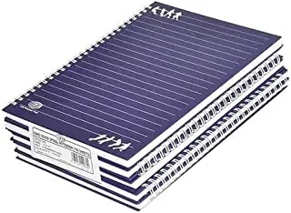 FIS FSNBS971905 دفتر ملاحظات بغلاف صلب حلزوني أحادي الخط مكون من 100 ورقة 5 قطع ، مقاس 9 بوصات × 7 بوصات