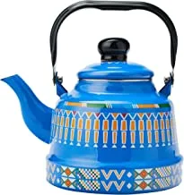 Al Rimaya Asiri Design Enamel Kettle, 1.7 Liter Capacity, Blue