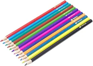 أقلام رصاص ملونة متنوعة من FIS 12 قطعة في صندوق ورقي
