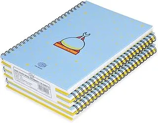 FIS FSNBSA51908 Spiral Hard Cover Single Line 100-Sheets Notebook 5-Pieces, A5 Size