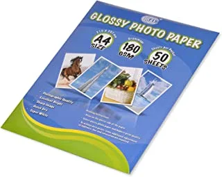 FIS Glossy Photo Paper 210x207mm A4 Size 180gsm 50 Sheets -FSPAGP18050