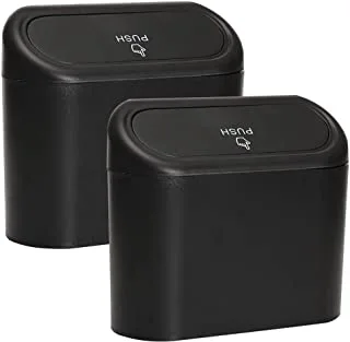 Car Trash Can with Lid,Mini Vehicle Trash Bin Car Dustbin Garbage Organizer Storage 2 Packs, Automotive Garbage Can Bin Trash Container for Cars, Home, Office