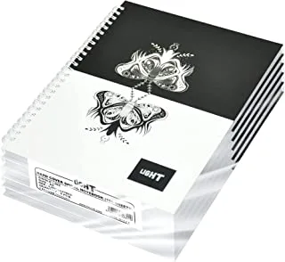 دفتر ملاحظات من FIS LINBSA51803 ذو سطر واحد يحتوي على 100 ورقة ذات غلاف صلب حلزوني 5 قطع ، مقاس A5