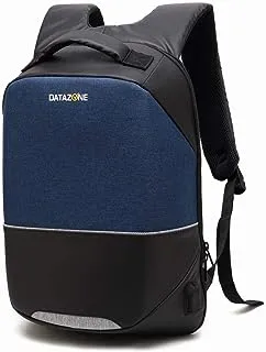Datazone, Laptop bag with full protection on the back for business and travel with a waterproof charger outlet for Unisex DZ-BP08S (Blue)