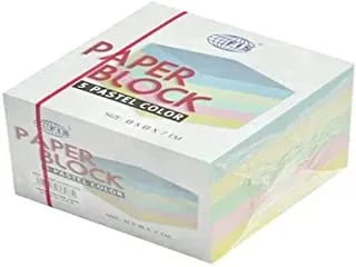 FIS FSBL8X8X7CP5 5 Pastel Colors Paper Block Loose, 8 cm x 8 cm x 7 cm Size