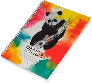 FIS Pack Of 5 Spiral Hard Cover Notebook, 96 Sheets A4 Panda Design 3 -FSNBSHCA496-PAN3