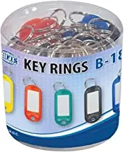 FIS FSKCB-18 Key Rings 50 Pieces Pack, 5.3 x 2.1 cm Size, Assorted Colors