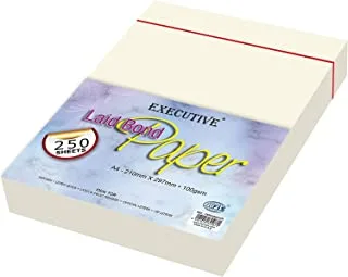 FIS FSPA250CCR 100Gsm 250 Sheets Executive Laid Bond Paper, A4 Size, Corona Cream