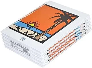 FIS FSNBS971901 Spiral Hard Cover Single Line 100-Sheets Notebook 5-Pieces, 9-Inch x 7-Inch Size