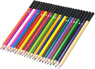 أقلام رصاص ملونة متنوعة من FIS ، 24 قطعة في صندوق معدني