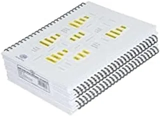FIS FSNBS971907 دفتر ملاحظات بغلاف صلب حلزوني أحادي الخط مكون من 100 ورقة 5 قطع ، مقاس 9 بوصات × 7 بوصات