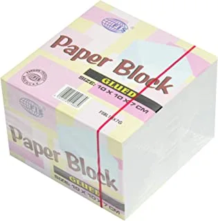 FIS FSBL10X7G Glued White Paper Blocks, 10 cm x 10 cm x 7 cm Size