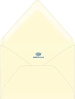 FIS FSEE1006GCWHB25 100GSM Executive Laid Paper Glued Envelopes 25-Pieces, 75 mm x 113 mm Size, Camelle Off White