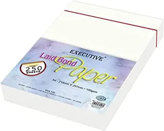 FIS FSPA250CWH 100Gsm 250 Sheets Executive Laid Bond Paper, A4 Size, Camelle White