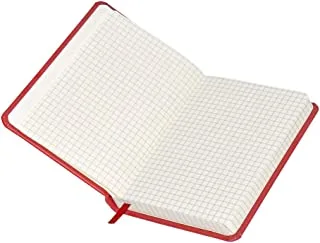120-Sheets FIS Italian PU Notebook A6, 5mm Square, Maroon - FSNB5M1604