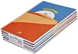 FIS FSNBSA51906 لولبية غلاف صلب سطر واحد 100-Sheets Notebook 5-Pieces ، A5 الحجم