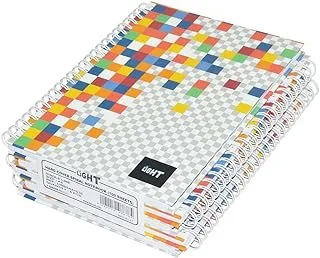 FIS LINBSA51510 Single Line 100 Sheets Hard Cover Spiral Notebook 5-Pieces, A5 Size