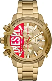 Diesel Griffed Chronograph Gold-Tone Stainless Steel Watch, Gold, One Size, Bracelet