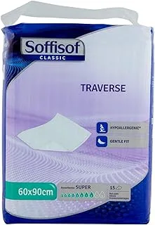 Soffisof Traverse Extra Absorbent Bed Pad 15-Pieces, 90 cm x 60 cm Size