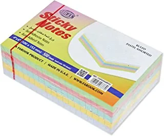 دفتر ملاحظات لاصقة من FIS® ، 4 × 6 بوصات ، عبوة من 5 قطع ، 5 ألوان باستيل متنوعة - FSPO4X6RP5C
